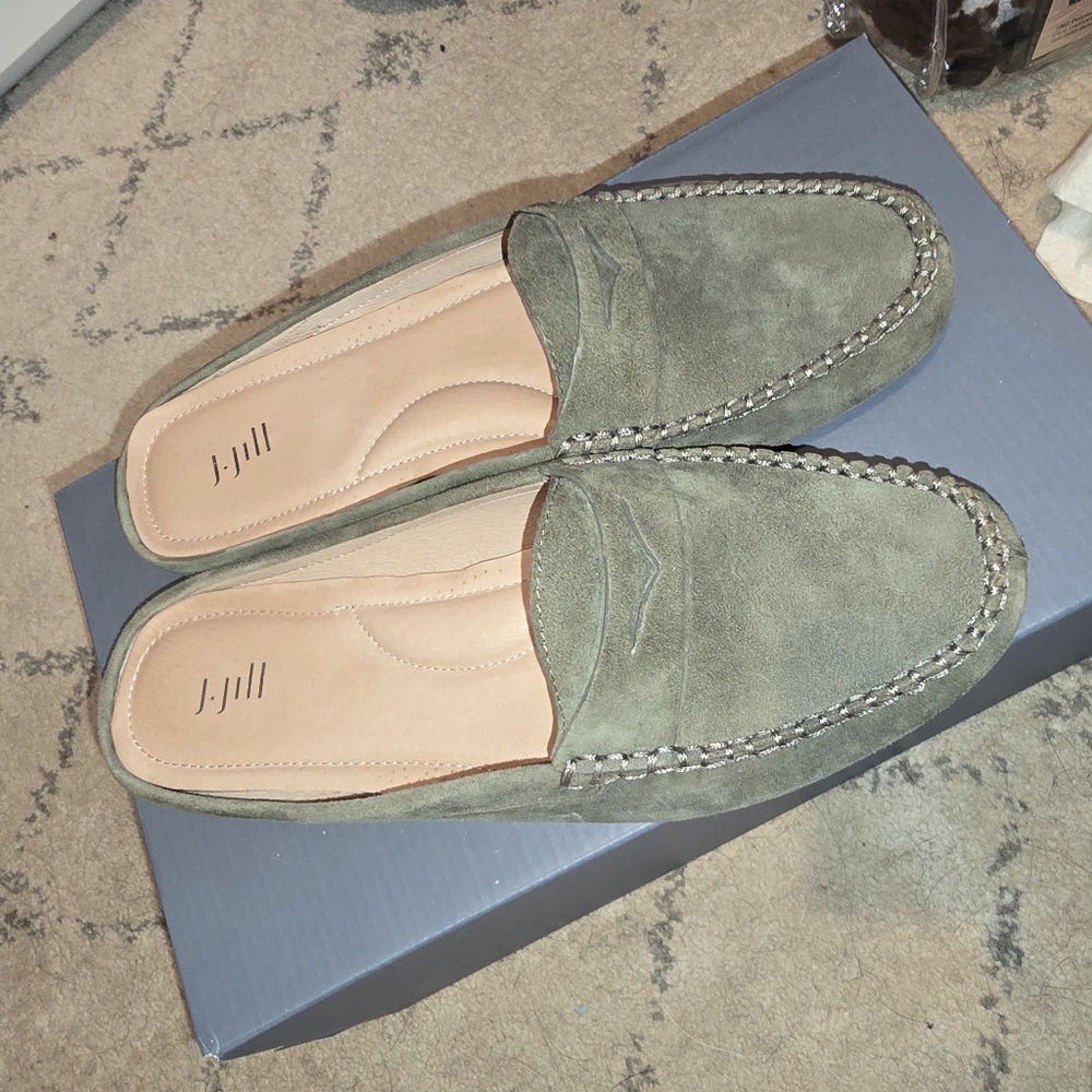 J Jill Women's Sage Suede Slides Size 9